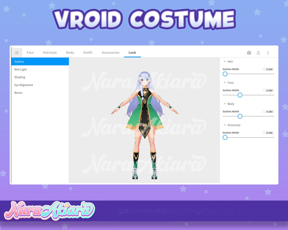 Thumbnail: Experience Opulence with the Emerald Luxurious Dress in 3D Vroid Costume