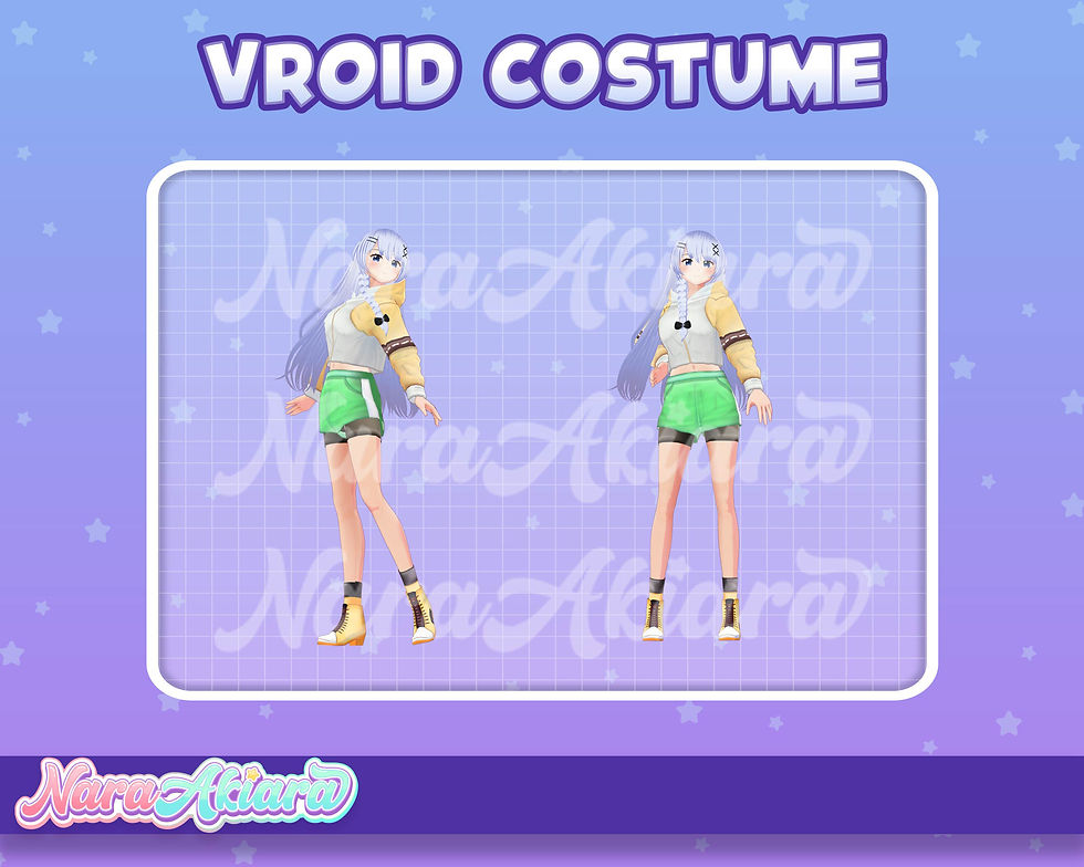 縮圖：Unleash Your Avatar's Style with our 3D Vroid White Varsity Crop Jacket