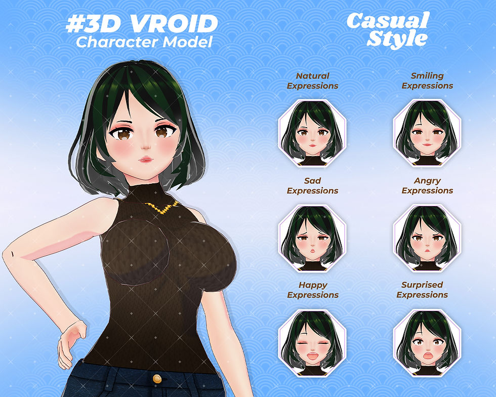 Thumbnail: Stylish 3D Vroid Model Ninio Kashimaru Anime Girl Avatar for VTuber Streaming