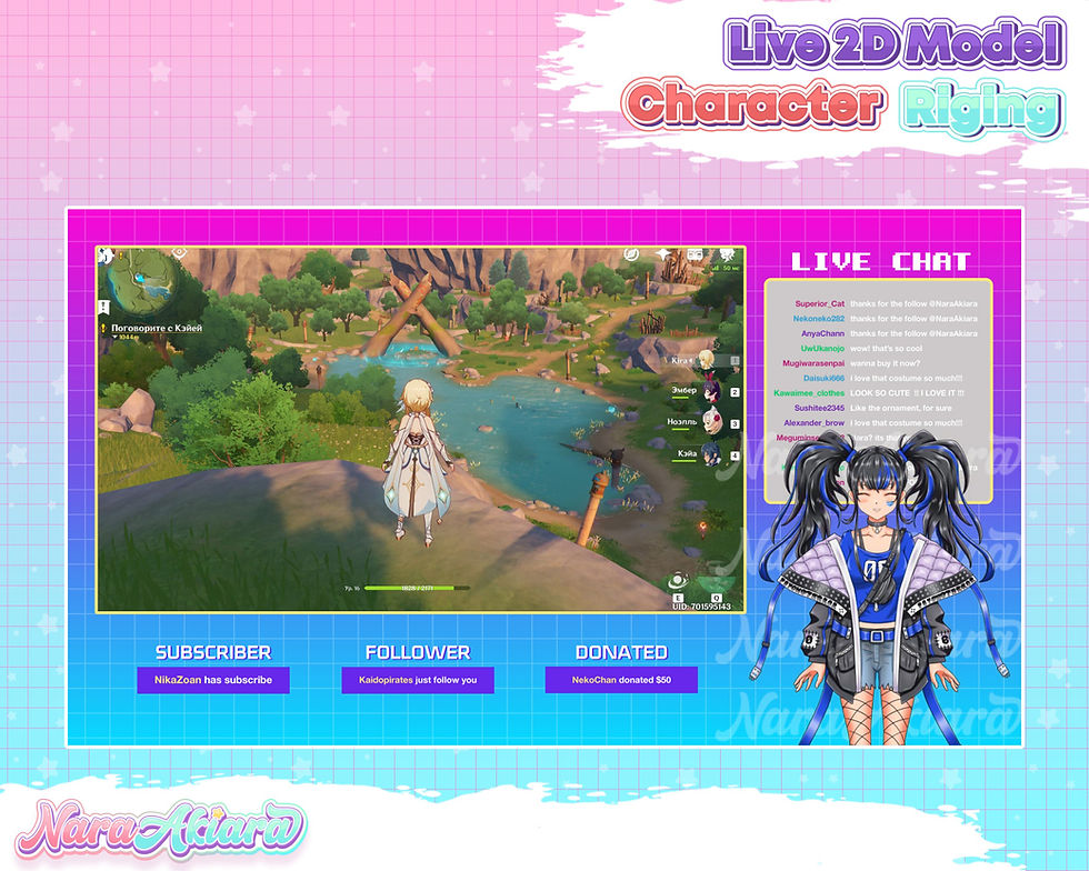 Thumbnail: Dive Into the Cyber World with Our Vtuber Live2D Anime Blue Cyberpunk Girl Model