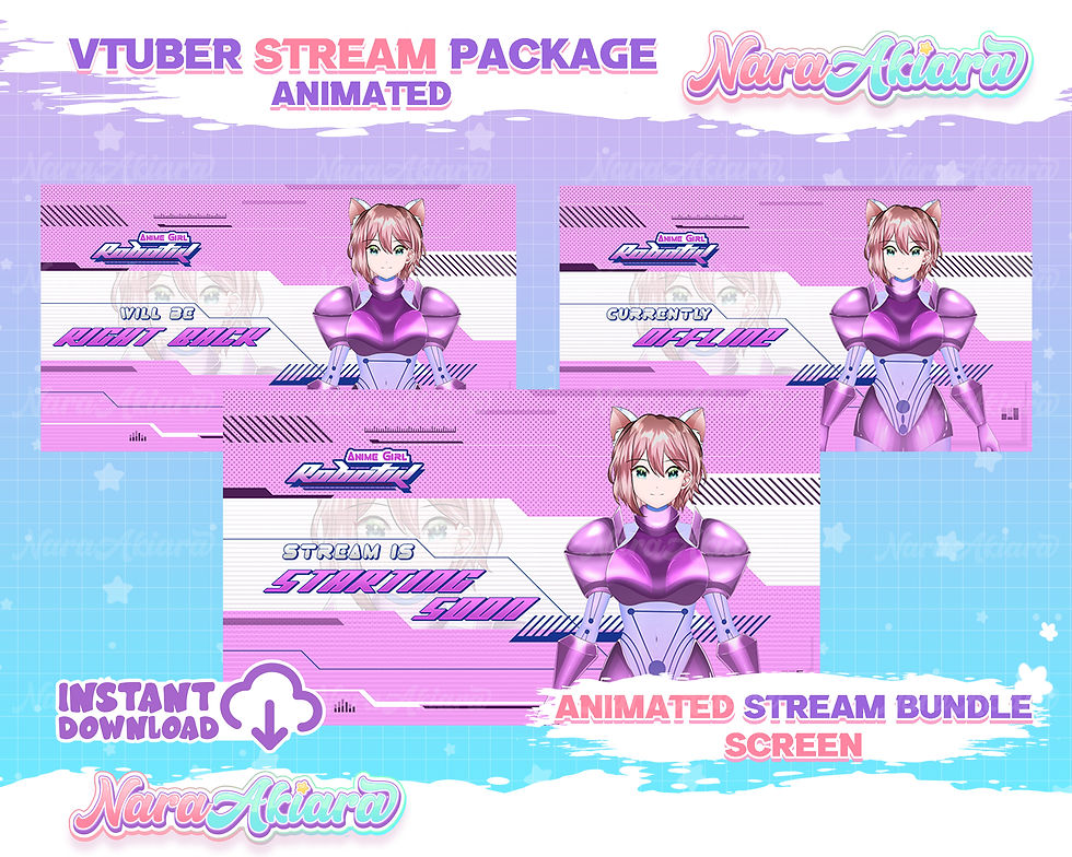 サムネイル： Unleash the Power of Technology with the Anime Girl Robotic Overlay Stream Pack