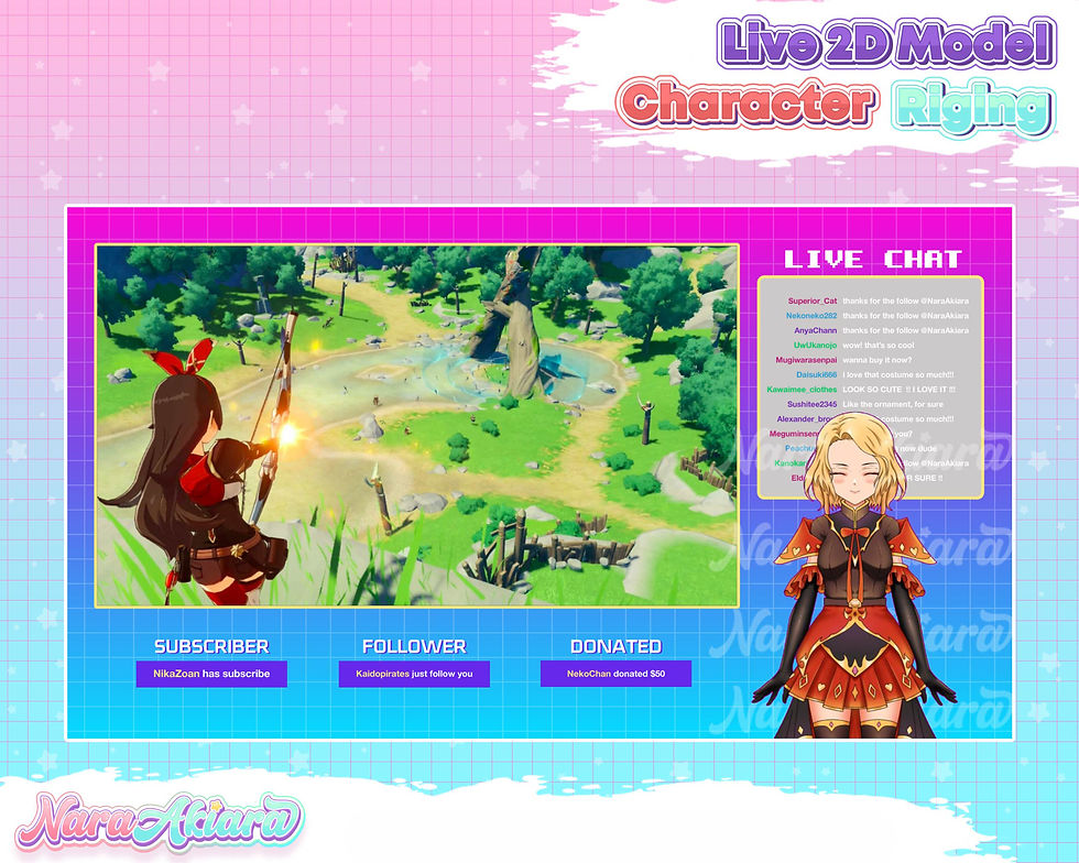 サムネイル： Level Up Your Vtuber Live2d Streams with Glamour Dress Anime Girl for Streamer