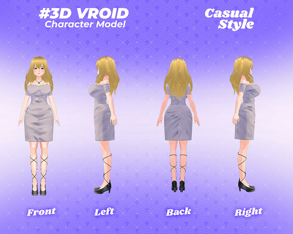 サムネイル： Inspired Avatar Detailed 3D Vroid Model Hoshiko Hito for Creators