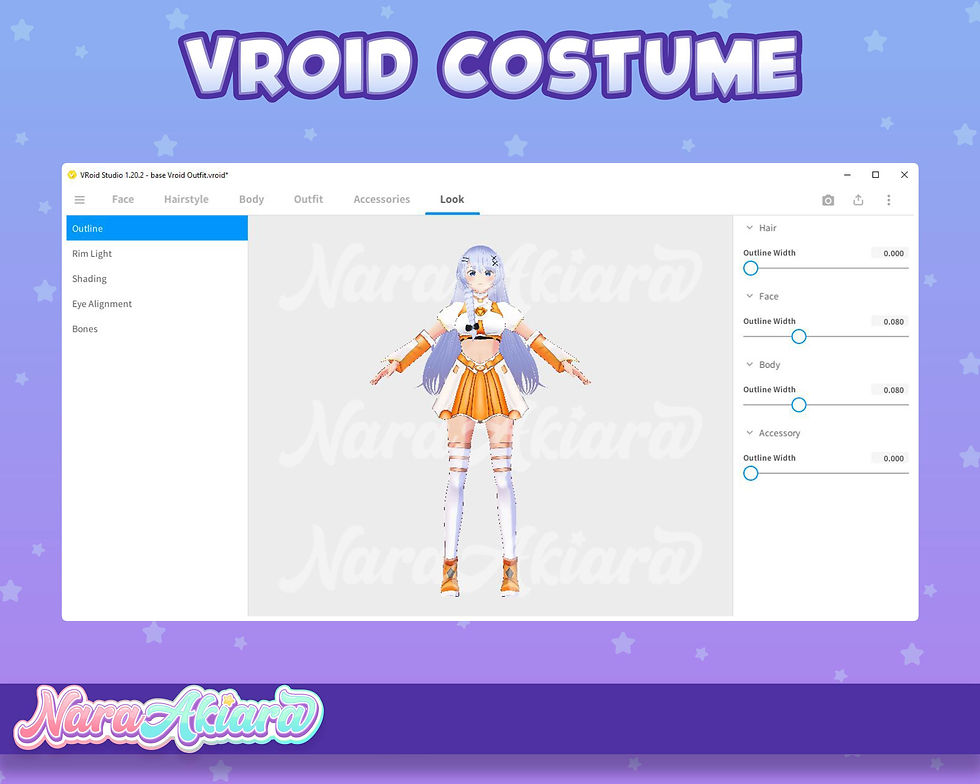 Thumbnail: Level up Your Vtuber Stream with 3D Vroid Costume White Orange Cyberpunk Outfit