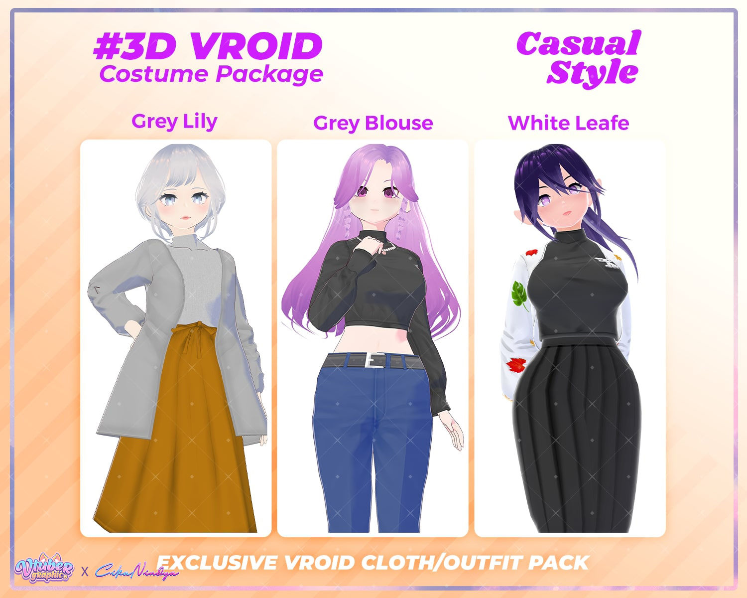 3D VRoid Clothes Pack: Urban Explorer - Stylish Casual Girl Outfit