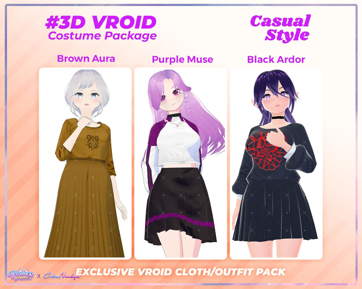 3D VRoid Clothes Pack: Everyday Sweetheart - Charming Casual Girl Wear