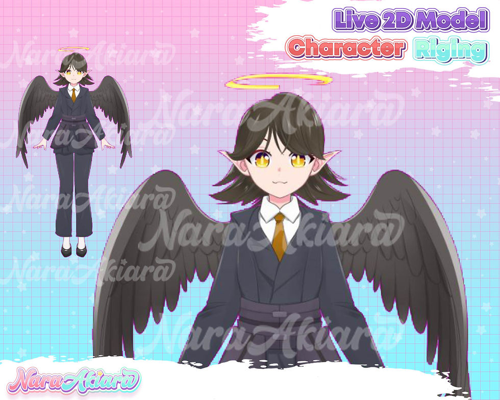 Thumbnail: Embrace the Darkness with Vtuber Live2d Anime Dark Angel Girl for Streamers