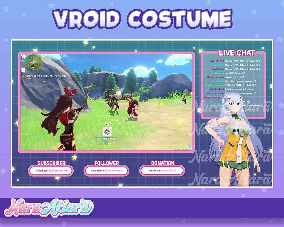 섬네일: Elevate Your Vtuber Stream with the 3D Vroid Costume Yellow Sleeveless Blouse