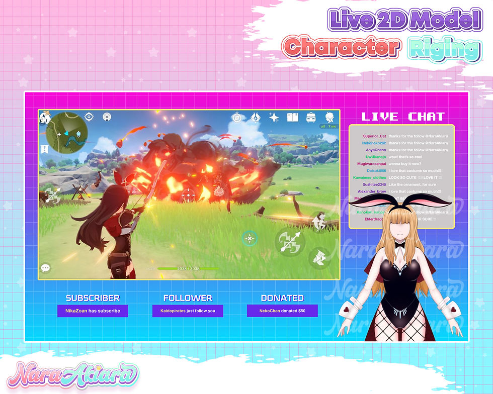 サムネイル： Embrace Cuteness and Playfulness with Our Vtuber Live2D Anime Bunny Girl Models