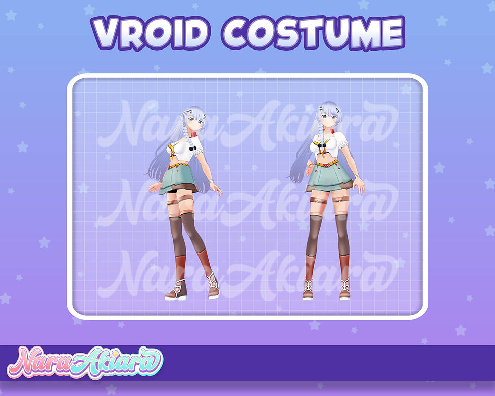 섬네일: 3D Vroid Costume White Crop Top and Skirt Combo for a Trendy Vtuber Stream
