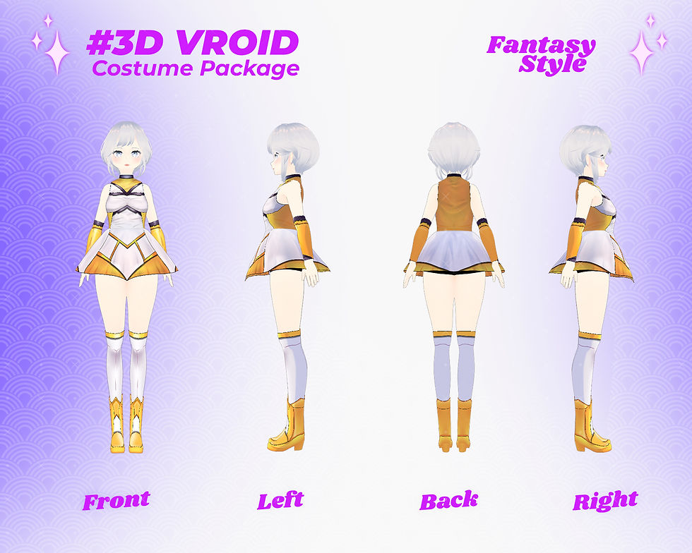 섬네일: Fantasy Princess Outfit for 3D VRoid Models – A Magical Style for Streamer