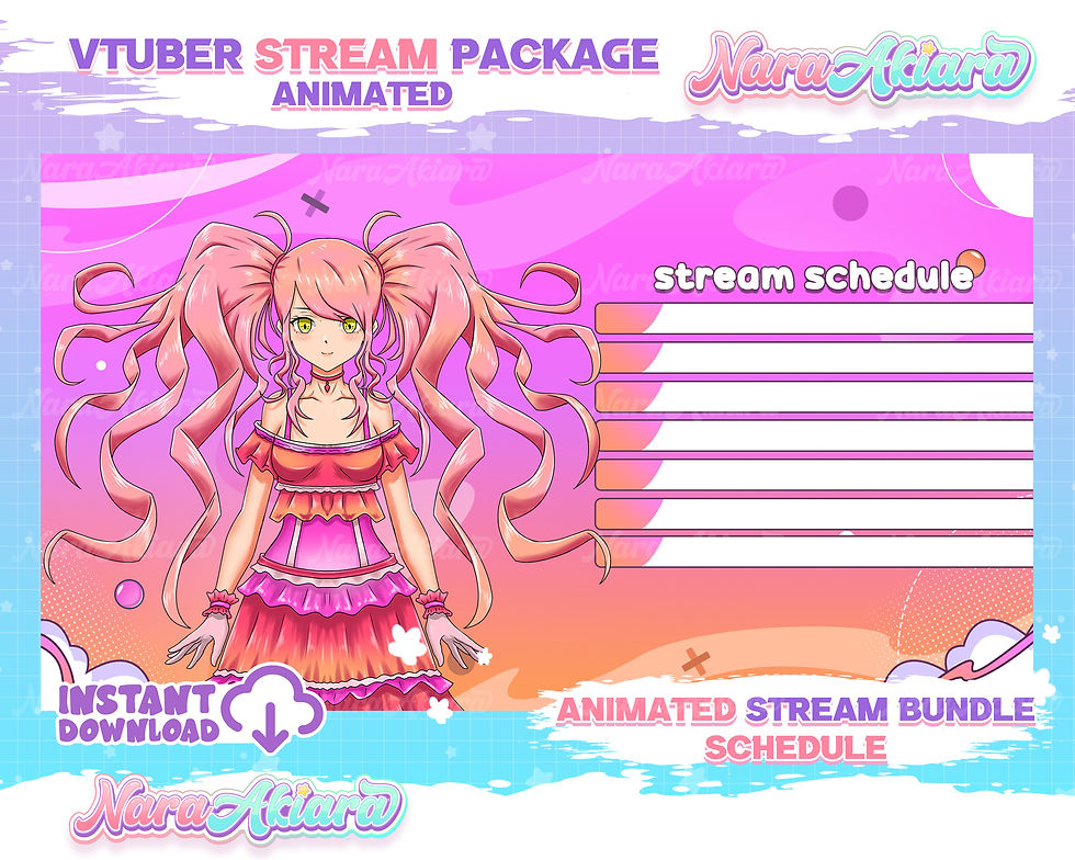 섬네일: Elevate Your Streams with the Anime Pink Hair and Pink Dress Overlay Stream Pack