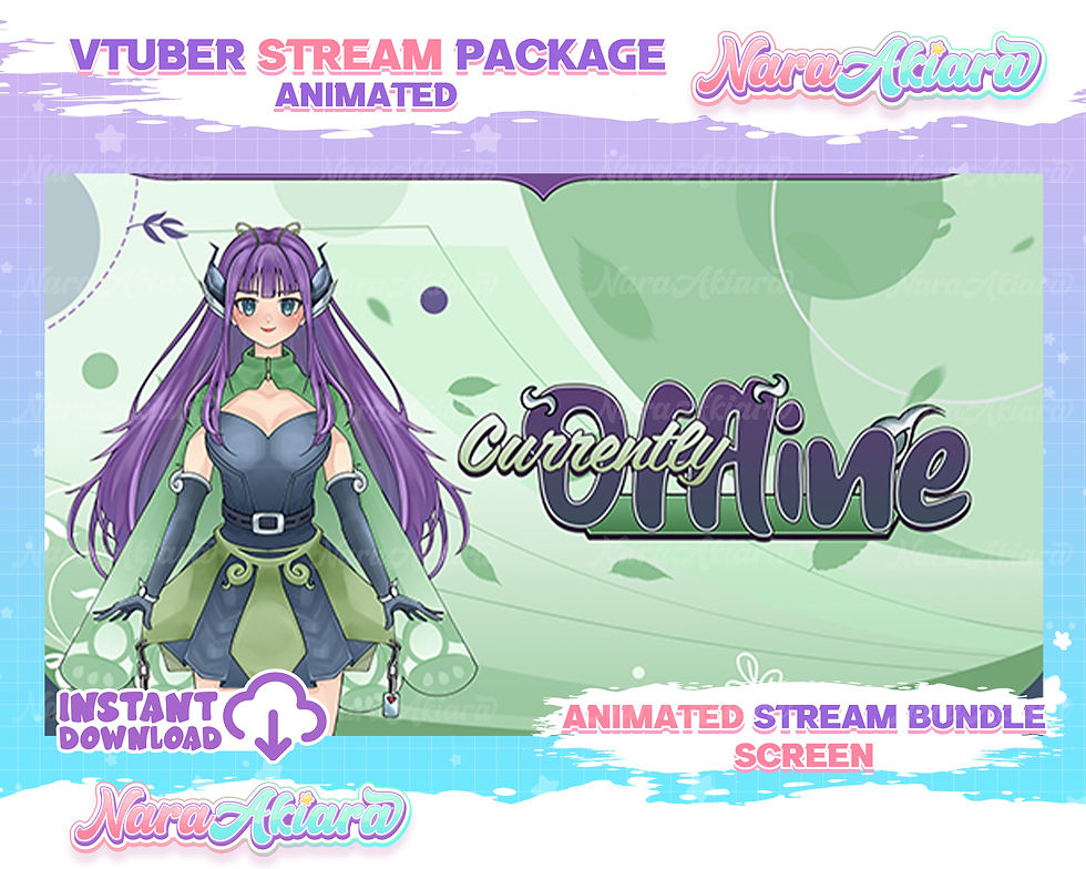 Thumbnail: Enhance Your Stream with the Anime Purple Hair Overlay Stream Package