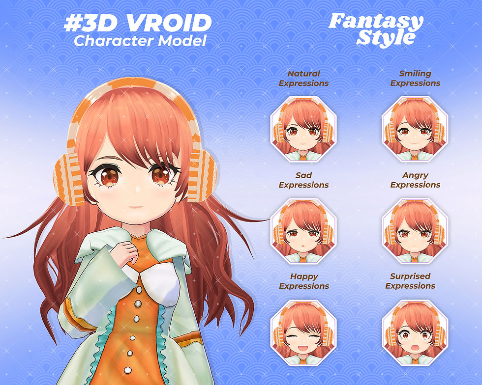 Thumbnail: Adorable Kitsune Chibi Character 3D VRoid Model with Cute Fox Fantasy Design