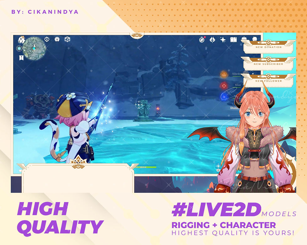Thumbnail: Futuristic Live2D VTuber Model: Orange-Haired Girl for Broadcasters