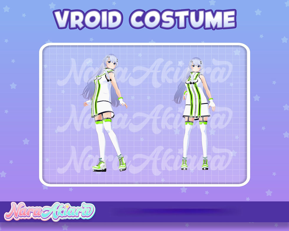 縮圖：Unleash Your Charm with the Modern Lime Clothing Style in 3D Vroid Costume