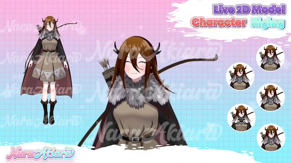 Thumbnail: Unleash Your Vtuber Persona with Our Live2D Anime Brown Hair Archer Girl Models