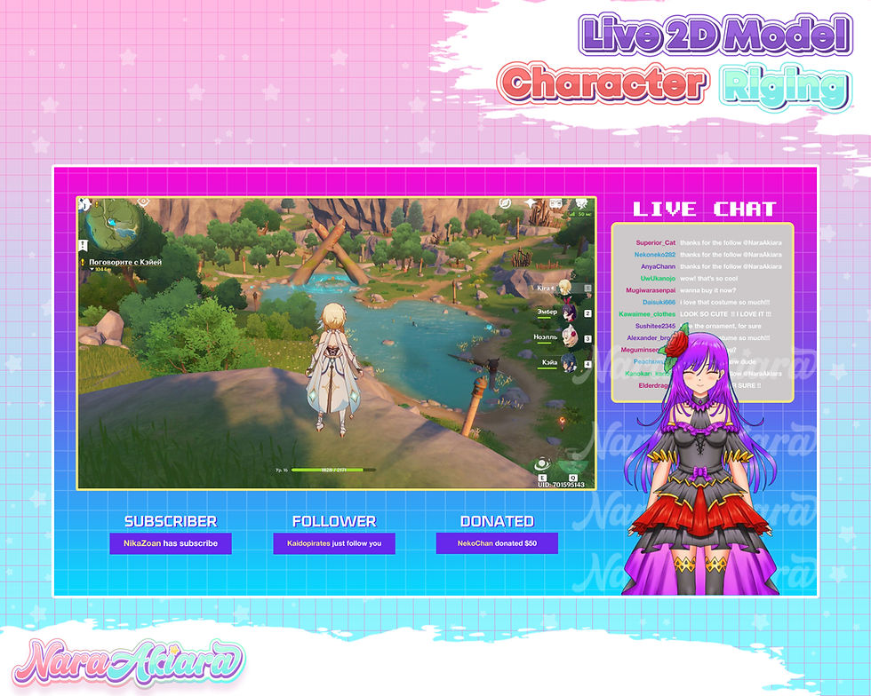 サムネイル： Elevate Vtuber Experience with Purple Hair Girl Live2D Model Adorned with a Rose