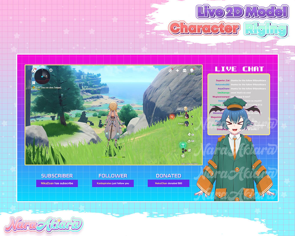 縮圖：Elegant Vtuber Live2d Anime Girl in Green Suit for Engaging Streams