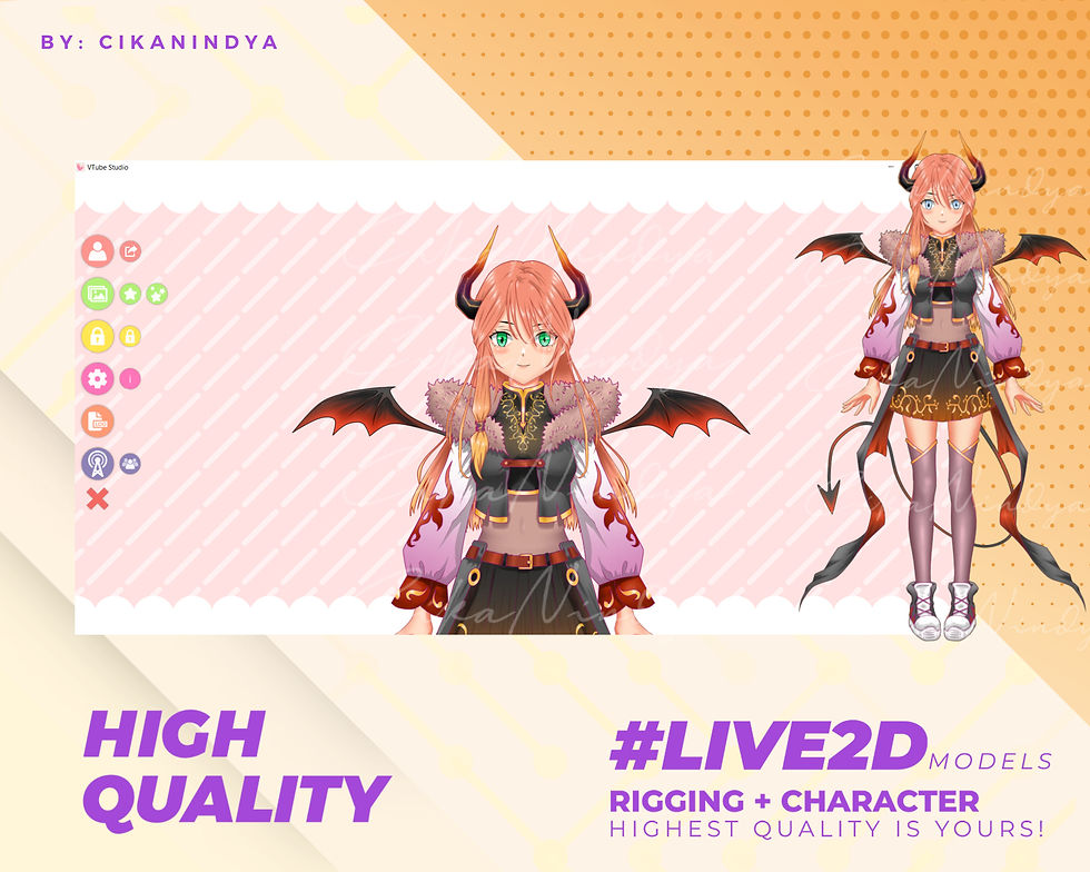 Thumbnail: Futuristic Live2D VTuber Model: Orange-Haired Girl for Broadcasters