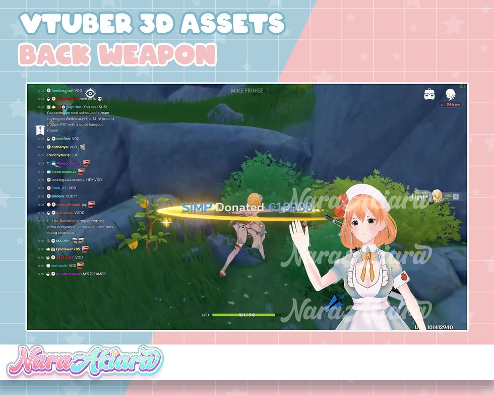 サムネイル： Extraordinary 3D Back Item Weapon for Your Vtuber Model