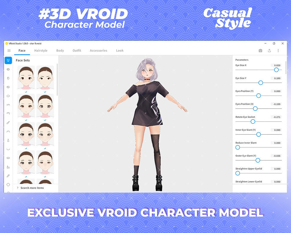 Thumbnail: Elegant Anime Girl 3D Vroid Model Gracyla VTuber Character Virtual Avatar