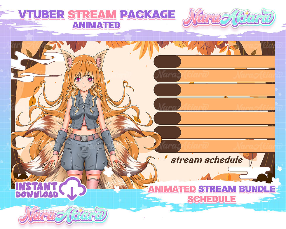 섬네일: Enchanting Overlay Stream Pack Anime character with Orange Fox Tail