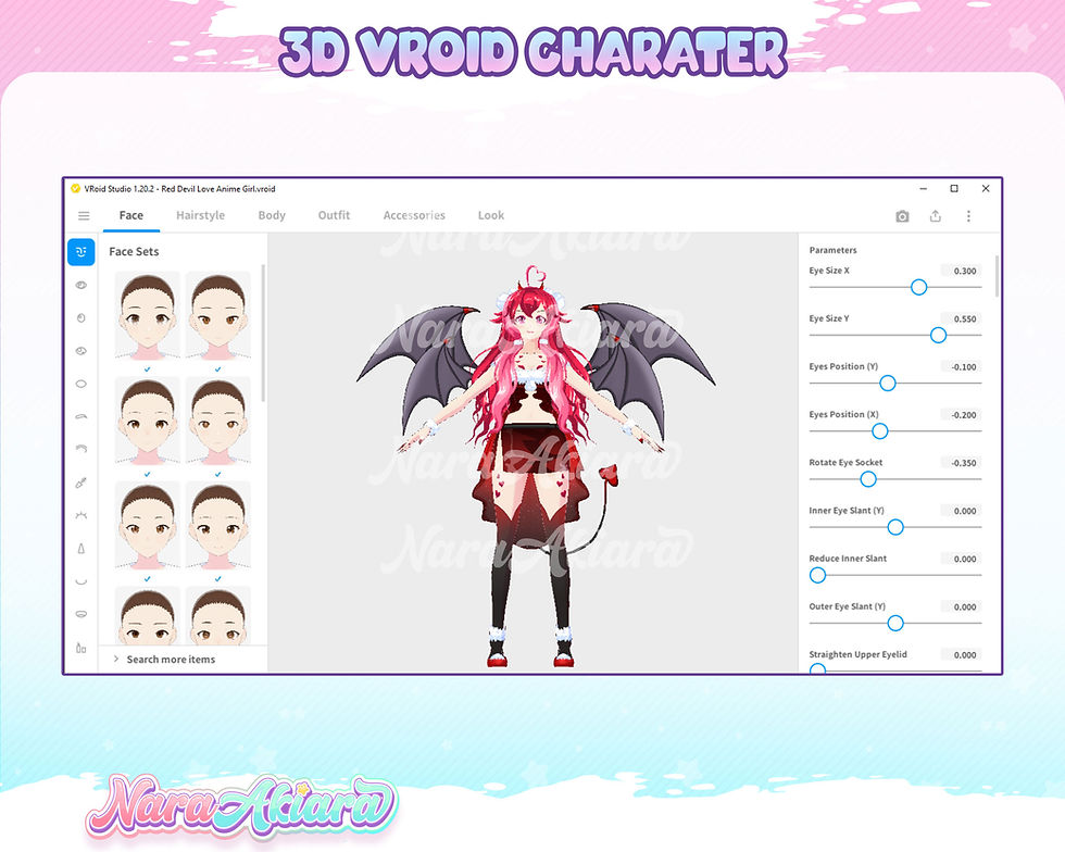 サムネイル： Cast a Spell on Your Stream with a Red Devil Love Anime Girl Suitable for Vtuber