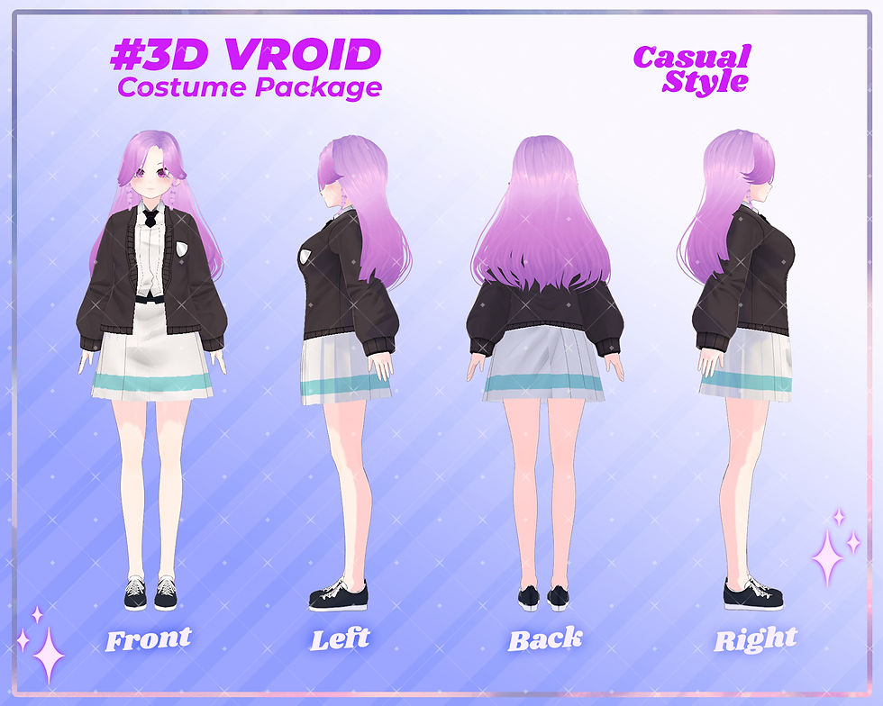 섬네일: Modern Casual Outfit 3D VRoid Clothes Pack for Daily Streaming