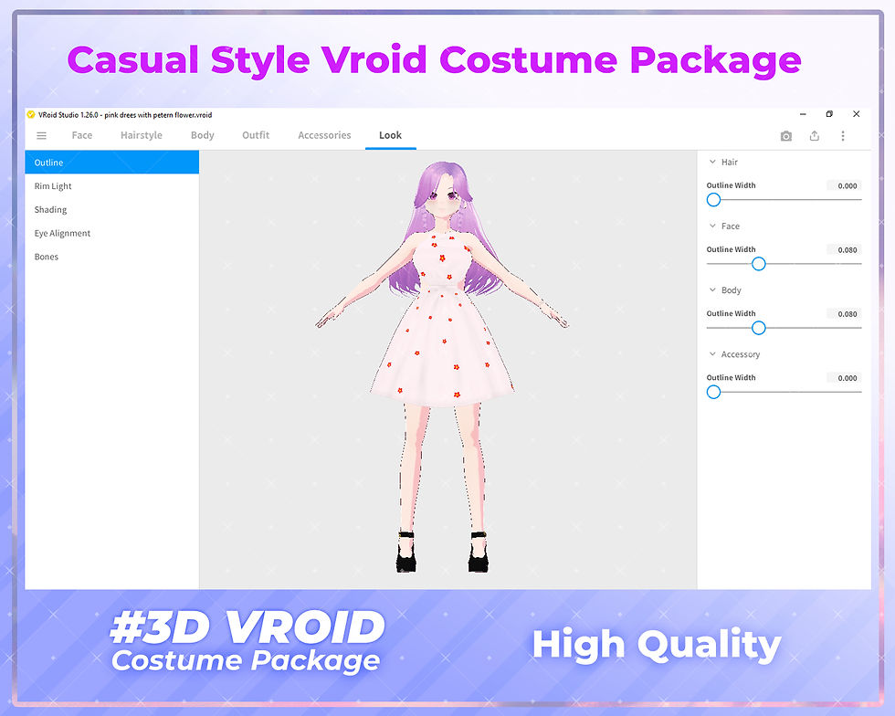Thumbnail: Stylish Casual Outfit 3D VRoid Clothes Pack for Virtual Fashion
