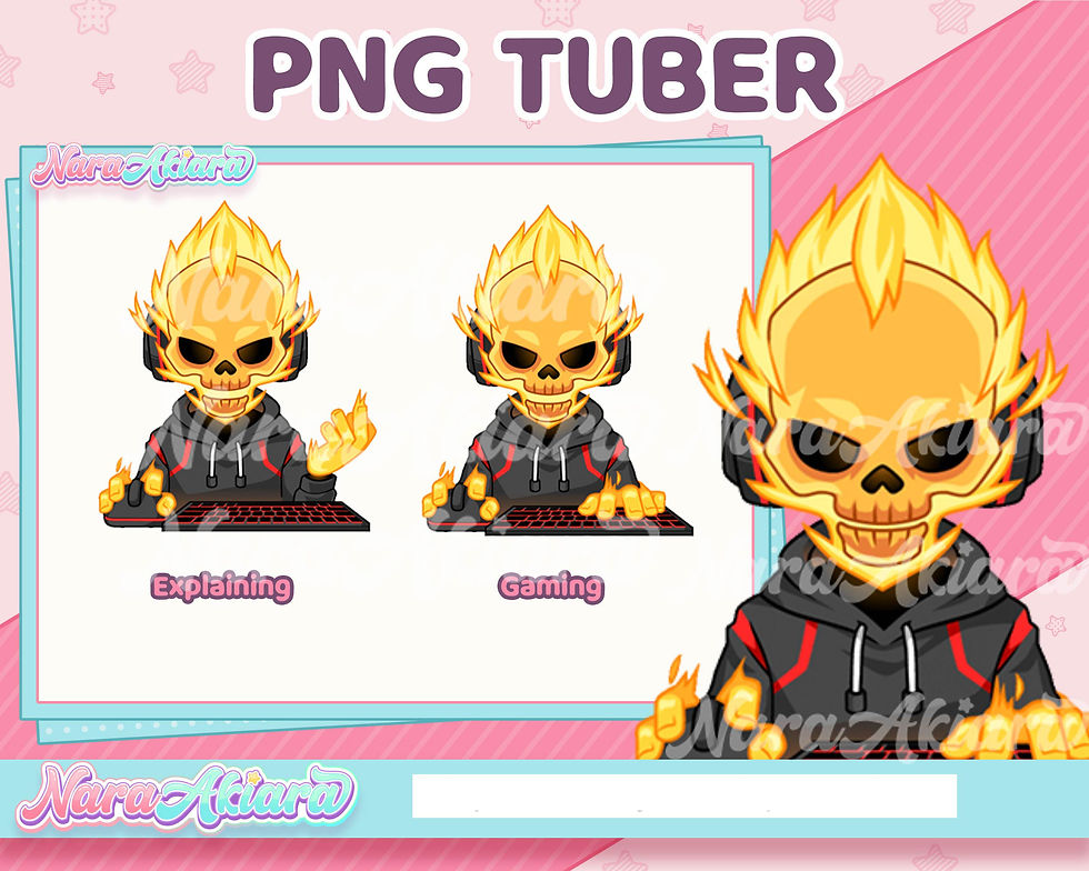 Discovering a World of Whimsy with Our Orange Fire Skull for Your Live Streaming