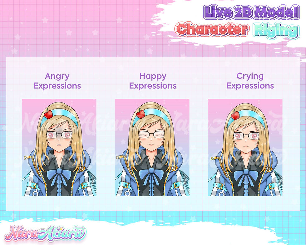 サムネイル： Get Noticed with Vtuber Live2d Anime Blonde Hair Girl in Blue Outfit for Stream