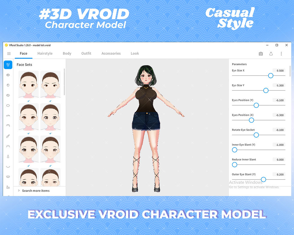 섬네일: Stylish 3D Vroid Model Ninio Kashimaru Anime Girl Avatar for VTuber Streaming