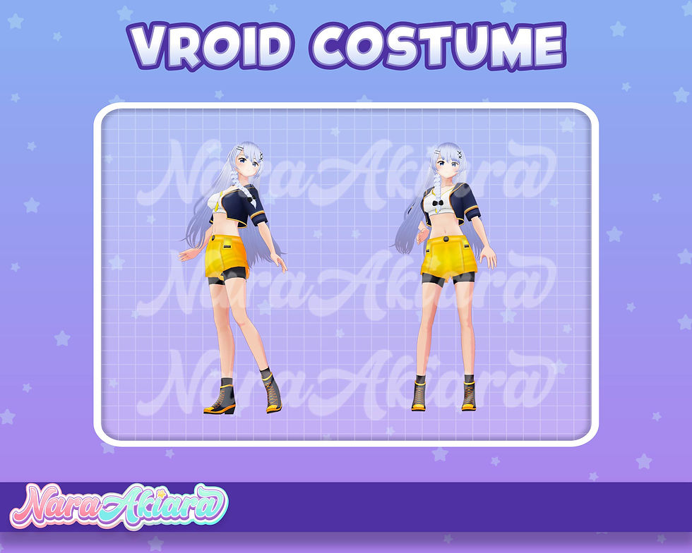 Thumbnail: Show Off Your Style with the 3D Vroid Dark Blue Semi Leather Crop Top Jacket