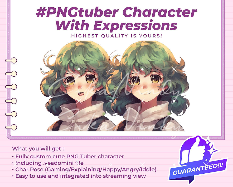 Thumbnail: Boost Your Stream with Professional PNG Tuber Girl with Jacket
