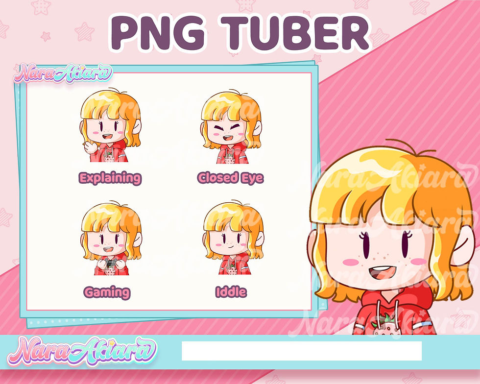 Level up Your Live Streaming with the Adorable Chibi Blonde Hair PNGTuber