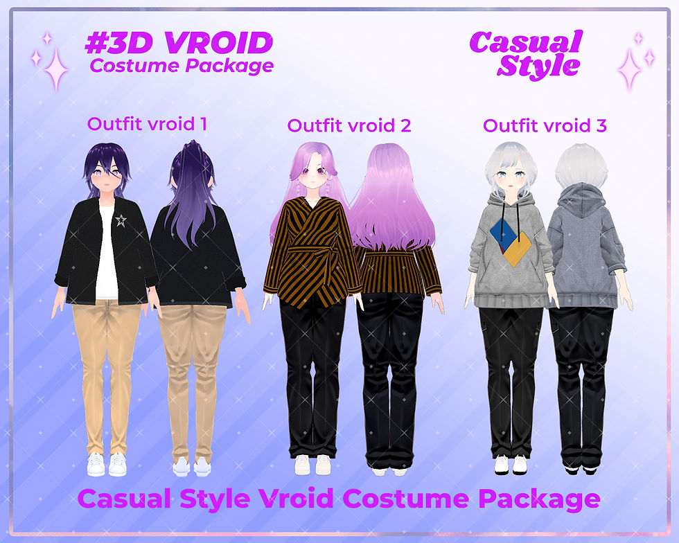 Thumbnail: Classic Casual Outfit 3D VRoid Fashion Pack for Virtual Creators
