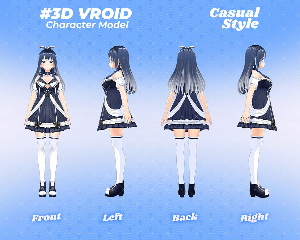 섬네일: Stylish Anime Inspired 3D Vroid Model Yunko Nazuna for VTuber Avatars