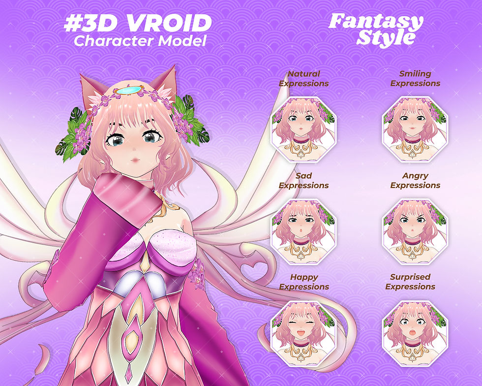 섬네일: 3D Vroid Model Magical Fairy Princess Anime Avatar Mood 4 for Virtual Creators