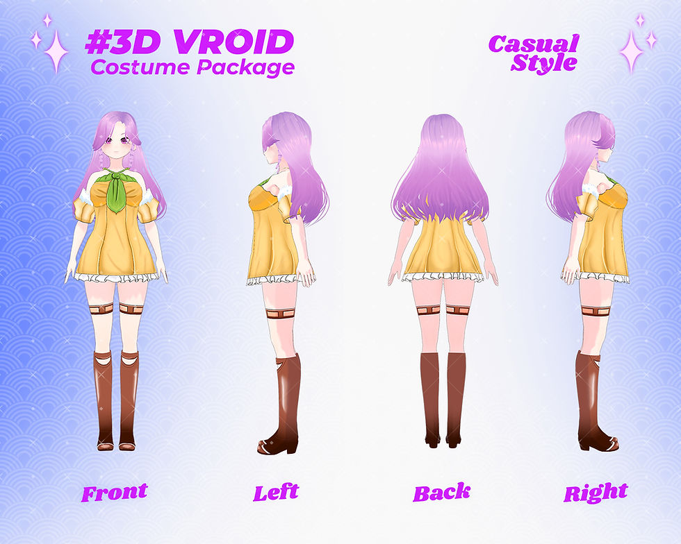 Thumbnail: Modern Casual Girl Outfit Collection to Refresh Your 3D VRoid Model Wardrobe