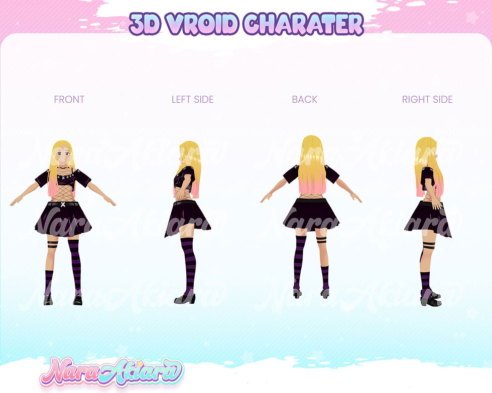 サムネイル： Harmonize Your Streams with a Blonde Hair Anime Girl 3D Vroid Model for Stream