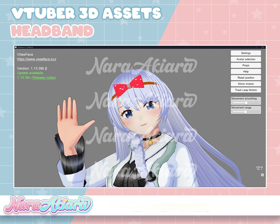 サムネイル： Step into Virtual Glamour with Stunning 3D Assets Headbands for VTubers