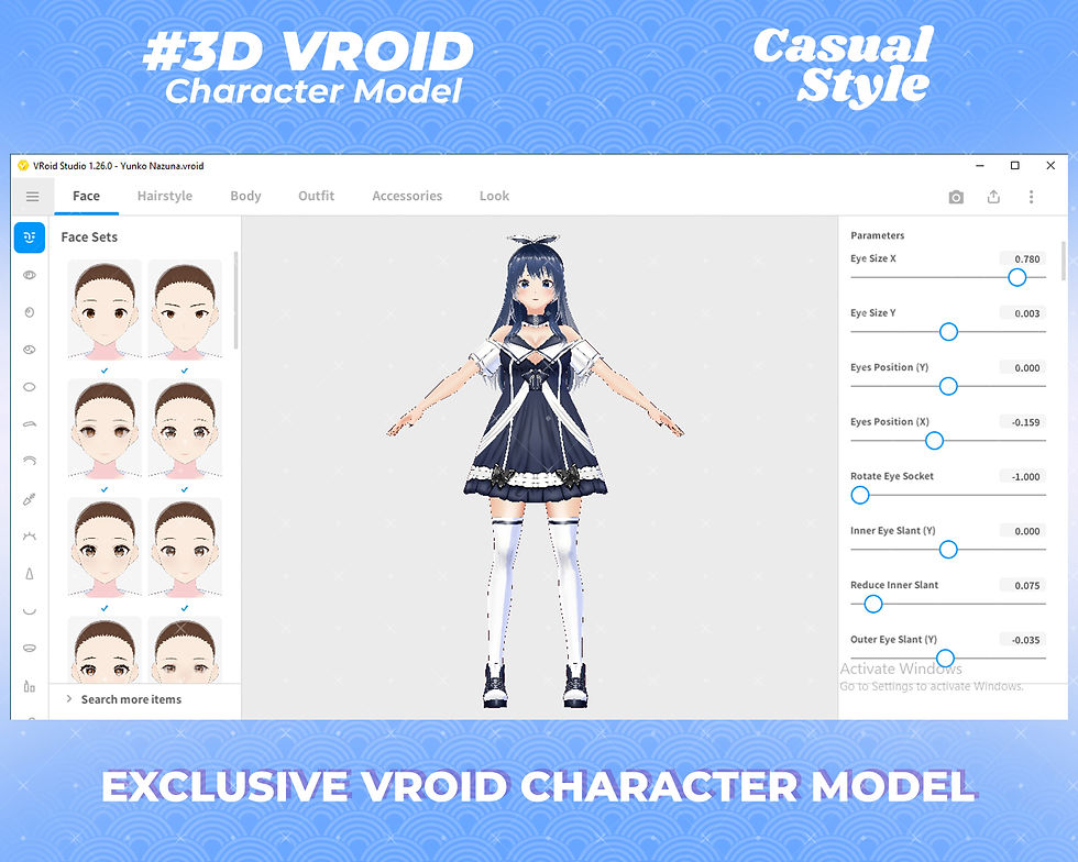 섬네일: Stylish Anime Inspired 3D Vroid Model Yunko Nazuna for VTuber Avatars