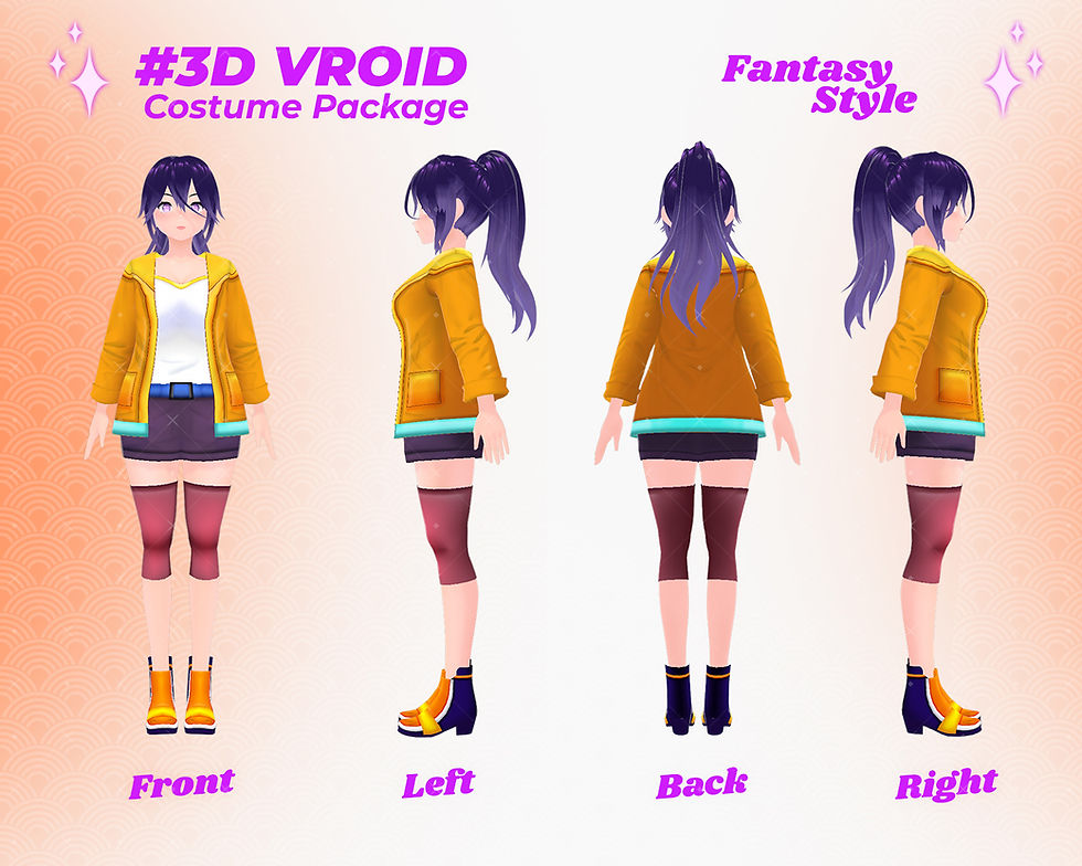 Thumbnail: Legendary Fantasy Outfit for 3D VRoid Girl Models – Crafted for Virtual Royalty