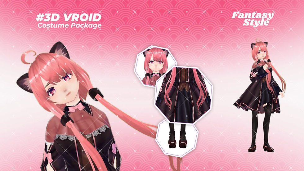 縮圖：Cute Anime Wolf Girl 3D VTuber Model Luckyu Ogami for Virtual Creators