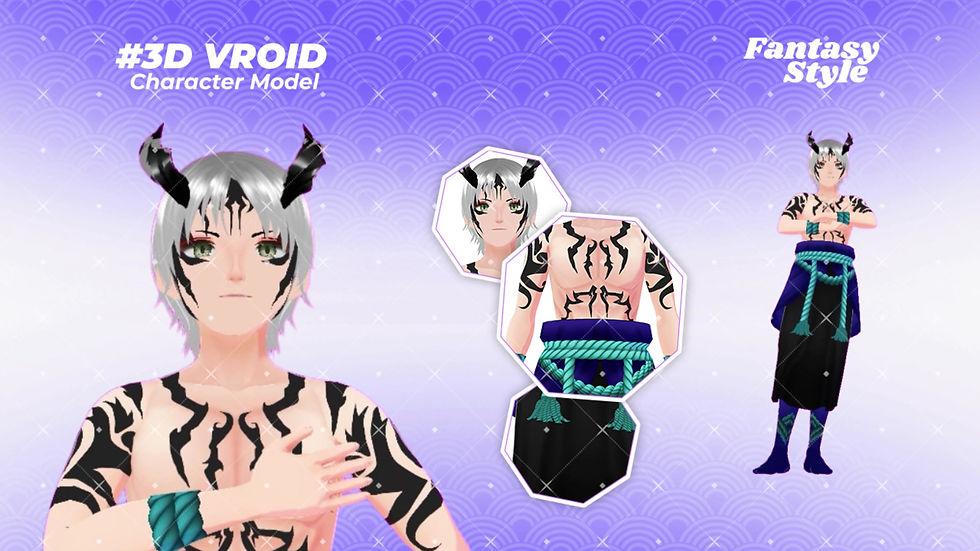 Thumbnail: Detailed 3D Vroid Model Horushibo Original Anime Boy Avatar for Virtual Streamin