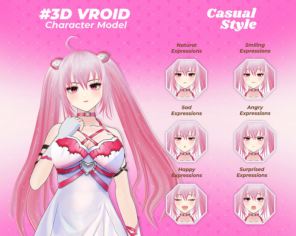 Thumbnail: High-Quality 3D Vroid Model Fankeira Unique Anime Style Avatar for VTubers