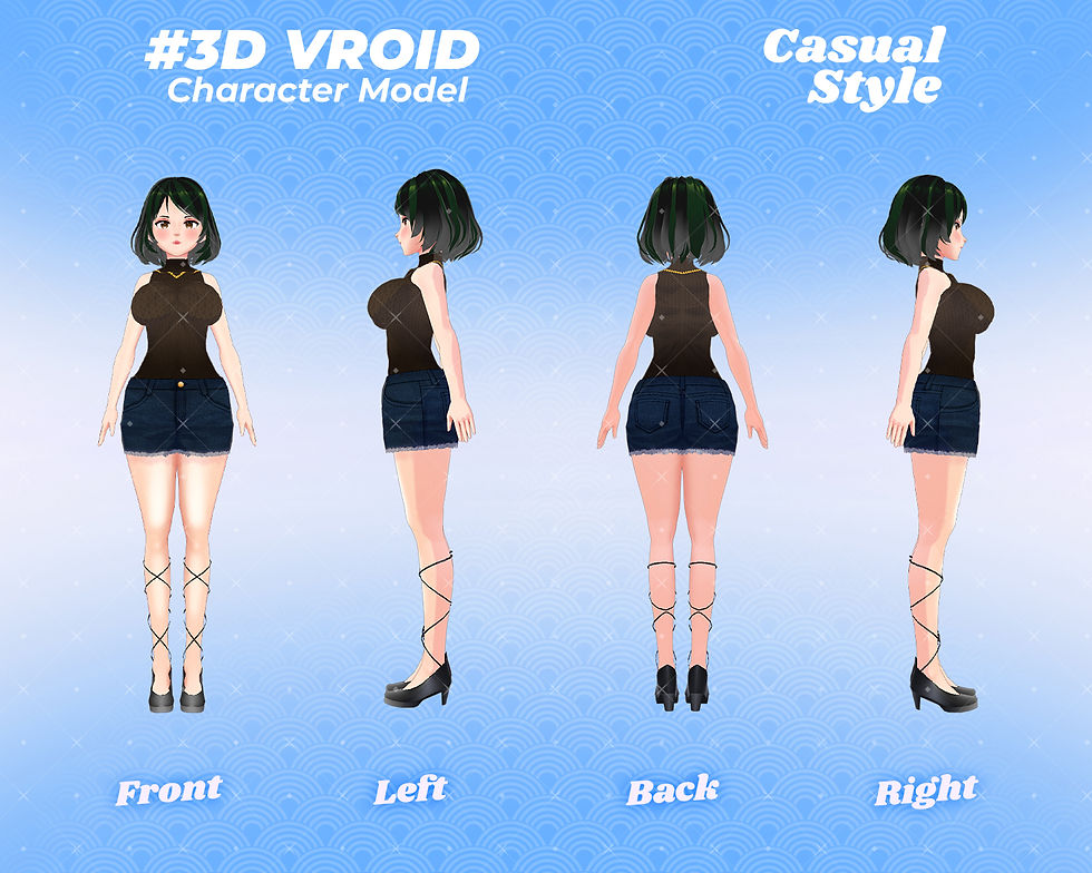섬네일: Stylish 3D Vroid Model Ninio Kashimaru Anime Girl Avatar for VTuber Streaming