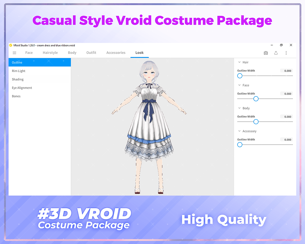 サムネイル： 3D VRoid Clothes Pack Lazy Afternoon - Relaxed & Comfy Casual Outfit