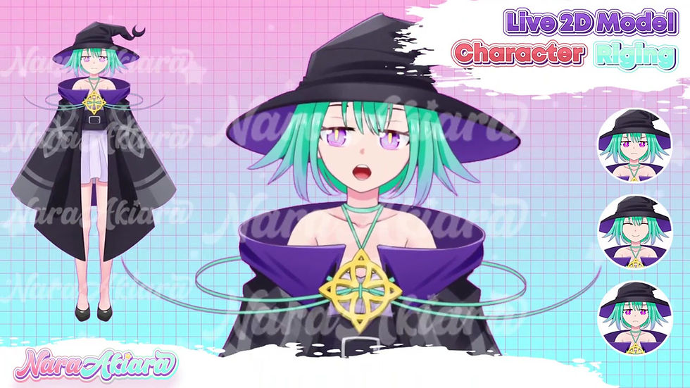 Thumbnail: Unleash the Magic with the Anime Green Hair Wizard Girl Vtuber Live2d Model